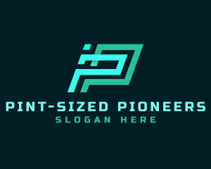 Geometric Tech Startup Letter P logo design