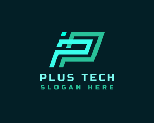 Geometric Tech Startup Letter P logo design