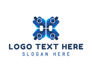 Blue Professional Letter X logo