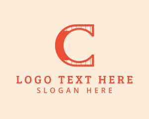 Sans Serif - Orange Simple Letter C logo design