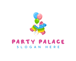 Piñata Balloon Party logo design