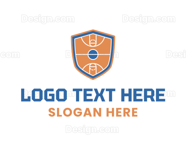 Basketball Court Shield Logo