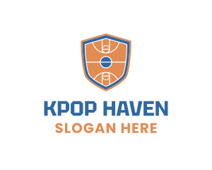 Basketball Court Shield logo design