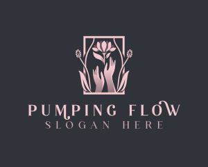 Flow Beauty Hands logo design