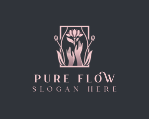 Flow Beauty Hands logo design