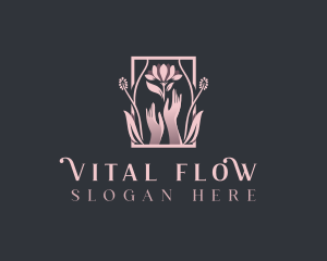 Flow Beauty Hands logo design