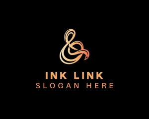 Orange Ampersand Ligature logo design