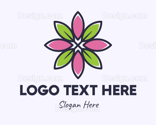 Leaf Petals Flower Logo