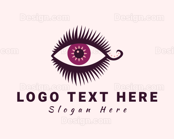 Woman Beauty Eyelash Logo