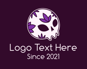 Floral Halloween Skull logo