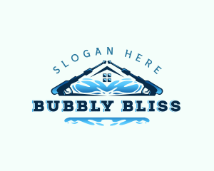 Pressure Washing Water Wave logo design