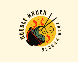 Culinary Shrimp Noodles logo design