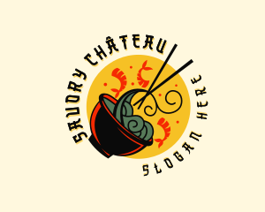 Culinary Shrimp Noodles logo design