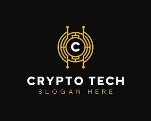 Currency Cryptography Tech logo design