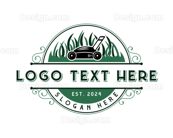 Lawn Mower Grass Logo