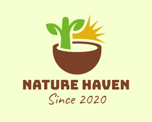 Natural Plant Seedling logo design