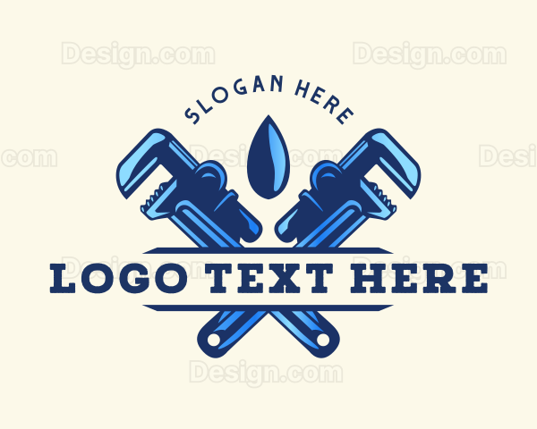 Plumbing Droplet Wrench Logo