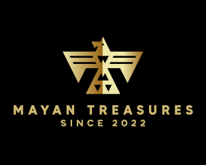 Golden Mayan Bird logo design