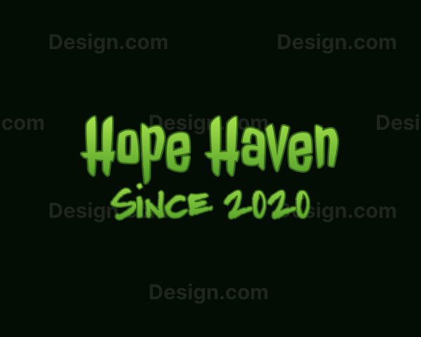 Horror Green Slime Text Logo