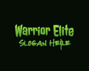 Horror Green Slime Text Logo