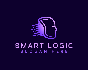 Artificial Intelligence Head logo design