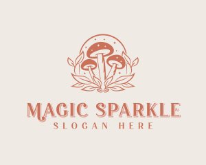 Organic Magical Mushroom logo design