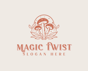 Organic Magical Mushroom logo design