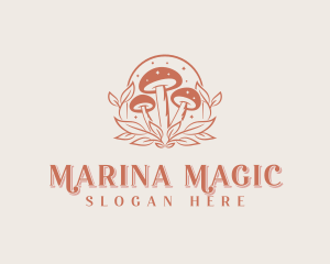 Organic Magical Mushroom logo design