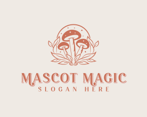 Organic Magical Mushroom logo design