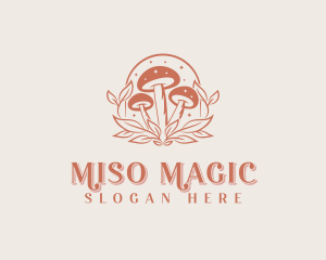 Organic Magical Mushroom logo design