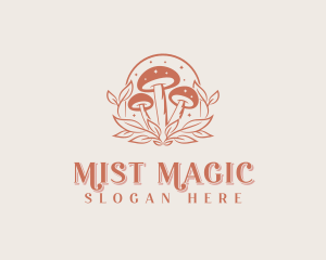 Organic Magical Mushroom logo design