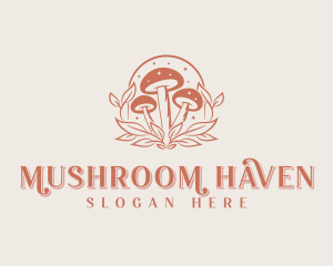 Organic Magical Mushroom logo design