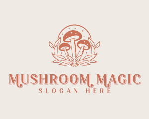 Organic Magical Mushroom logo design