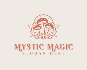 Organic Magical Mushroom logo design