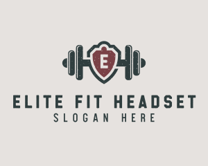 Barbell Shield Fitness logo design