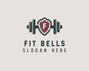 Barbell Shield Fitness logo design