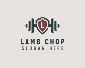 Barbell Shield Fitness logo design