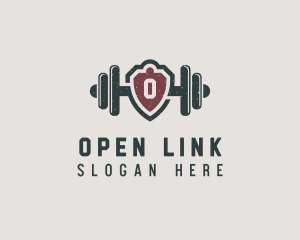 Barbell Shield Fitness logo design