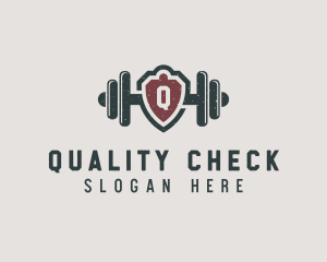 Barbell Shield Fitness logo design