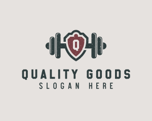 Barbell Shield Fitness logo design