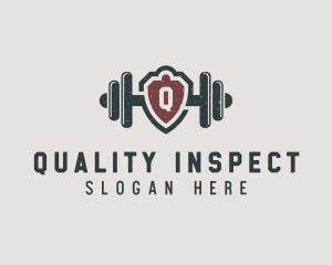 Barbell Shield Fitness logo design