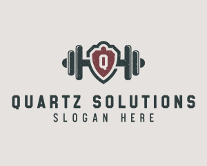 Barbell Shield Fitness logo design