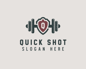 Barbell Shield Fitness logo design