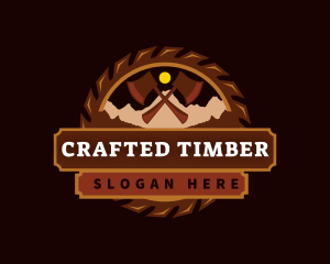 Woodwork Axe Saw logo design