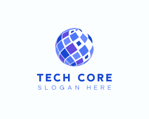 Tech Mosaic Sphere  logo design