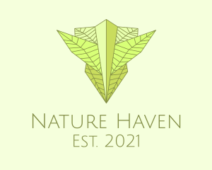 Natural Leaves Badge logo design