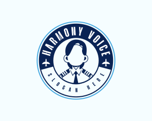 Aviation Woman Pilot Logo