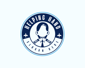 Aviation Woman Pilot Logo