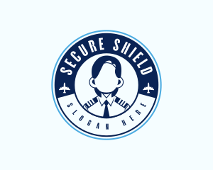 Aviation Woman Pilot logo design