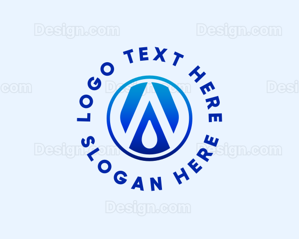 Water Droplet Letter W Logo